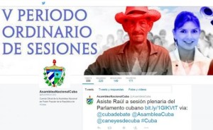 Cuentas Twitter y Facebook de la Asamblea Cubana.