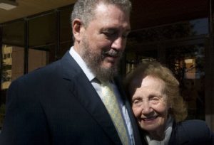 Fidel Castro Diaz-Balart with his mother Mirtha Diaz-Balart.